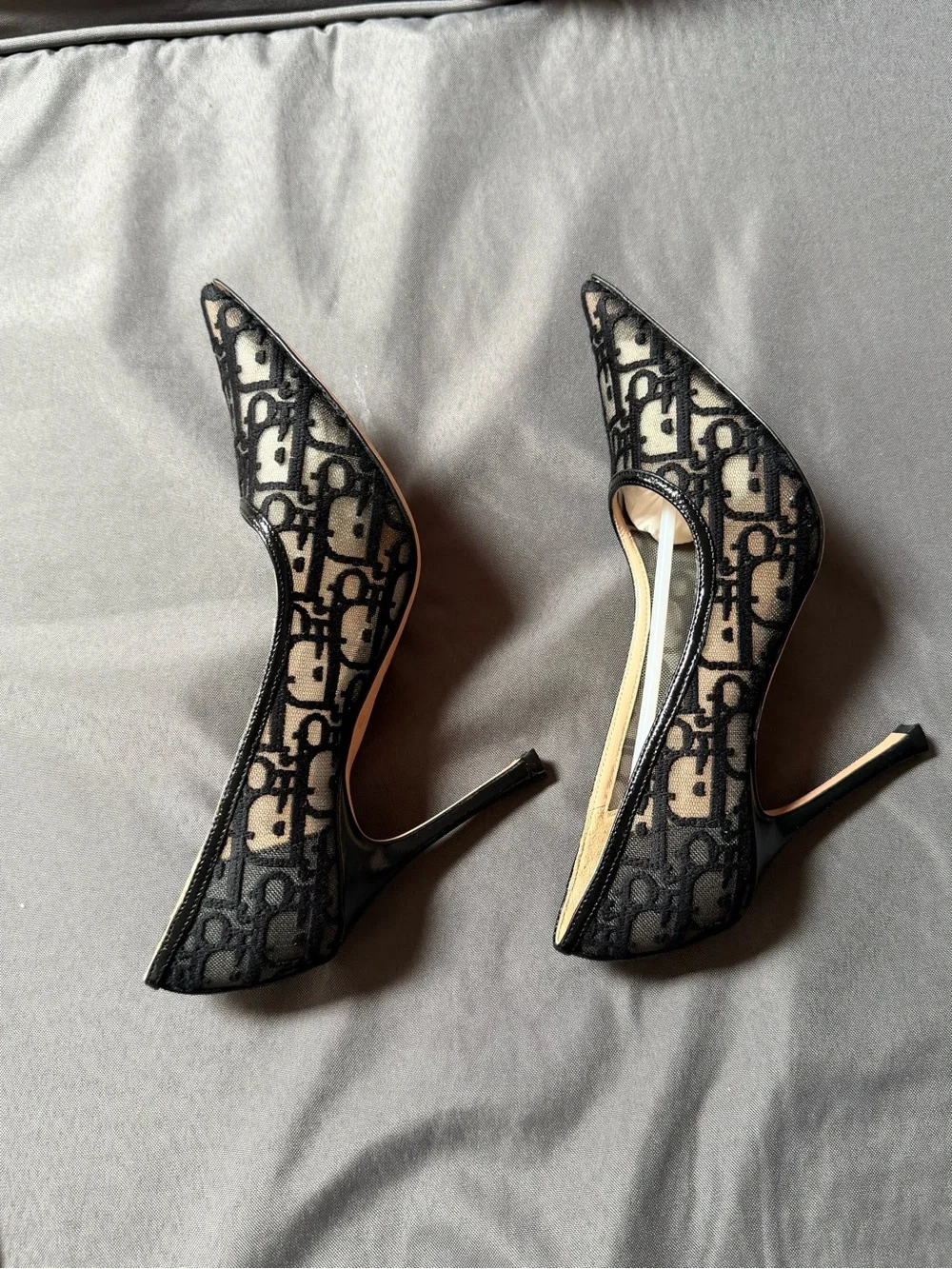 Christian Dior Black Lace Pointed-Toe Stiletto Pump